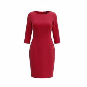 Adrianna Papell Red Midi Sheath Dress with Long Sleeves - Size 16W